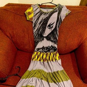 Nuvula Dress Size Small Anime Heavy Ruffled Contrasting Fabric Comic Con Art